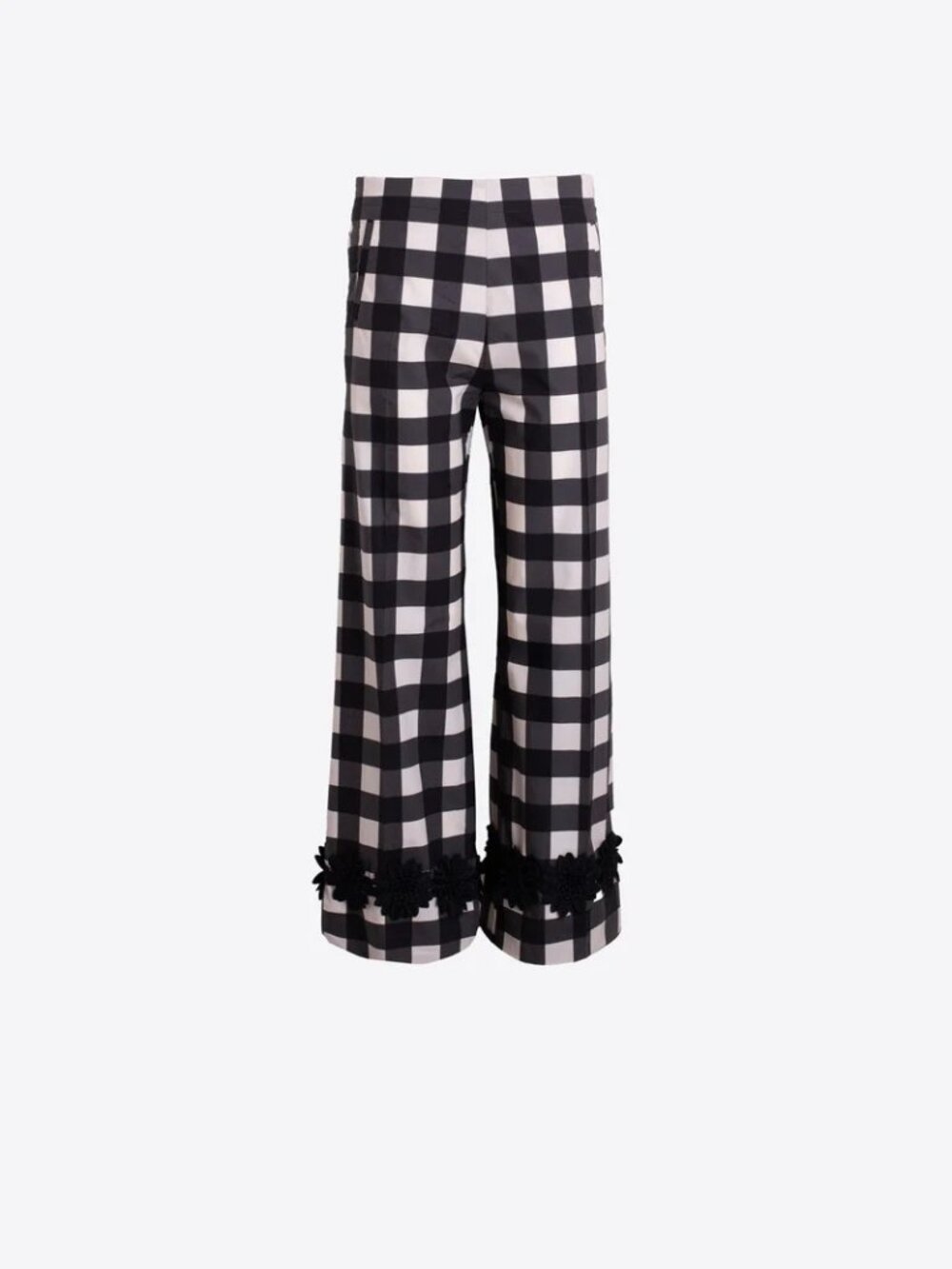 Vilagallo Black and White Gingham Check Long Trousers